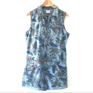 HUDSON Harmony Floral Button Up Front Collared Short Style Romper Hawaii Surf